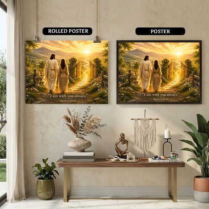 I Am With You Always Matthew 28:20 Christian Wall Art Poster/Canvas