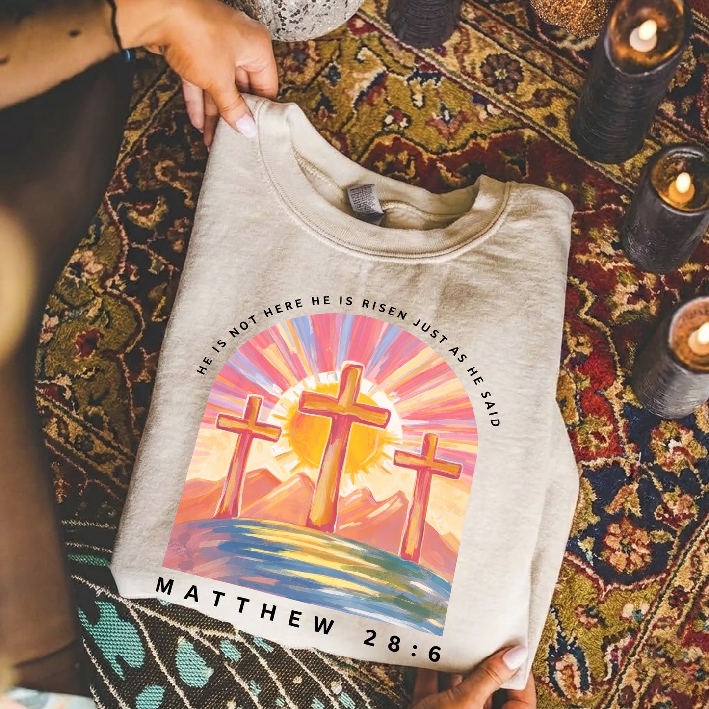 He Is Not Here Just As He Said – He is Risen – Unisex Tshirt / Hoodie / Sweatshirt