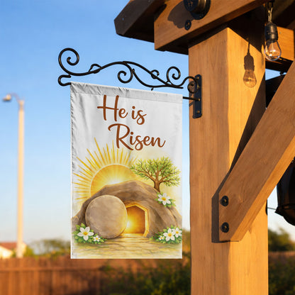 "He is Risen" Resurrection Easter Garden Flag – Celebrate New Life