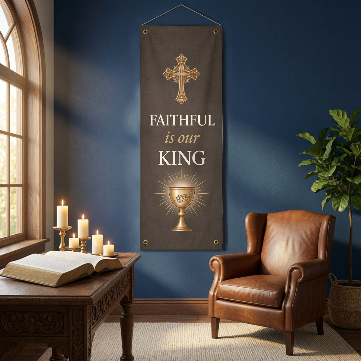 Christian Faith & Hope Banner Set – Elegant Religious Hanging Decor