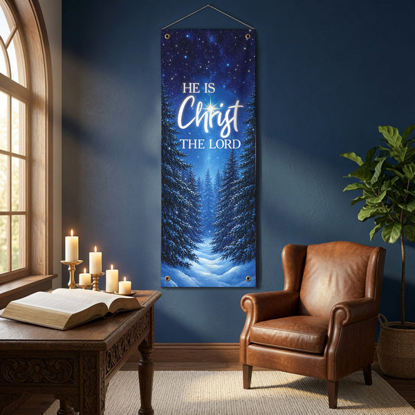 Holy Night & Joy to the World Christmas Banner Set – Christian Nativity Hanging Decor