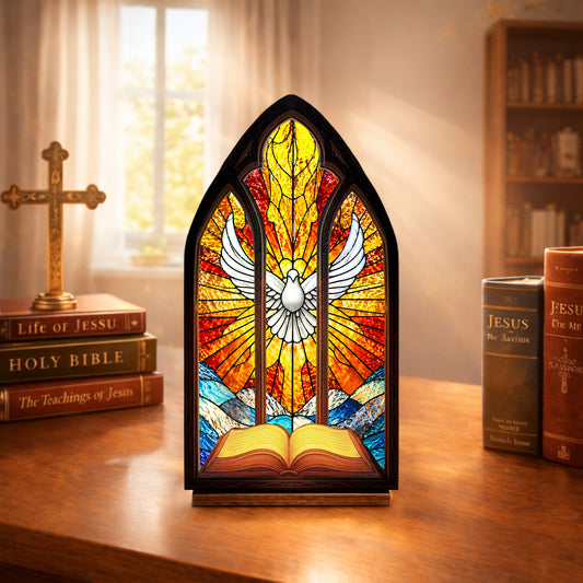 Holy Spirit Suncatcher Candle Holder - Perfect for Prayer Corner, Gift, or Home Decor