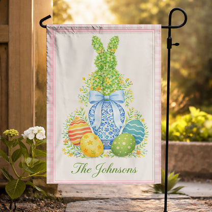 Personalized Easter Bunny & Egg Garden Flag – Celebrate Spring with Joy