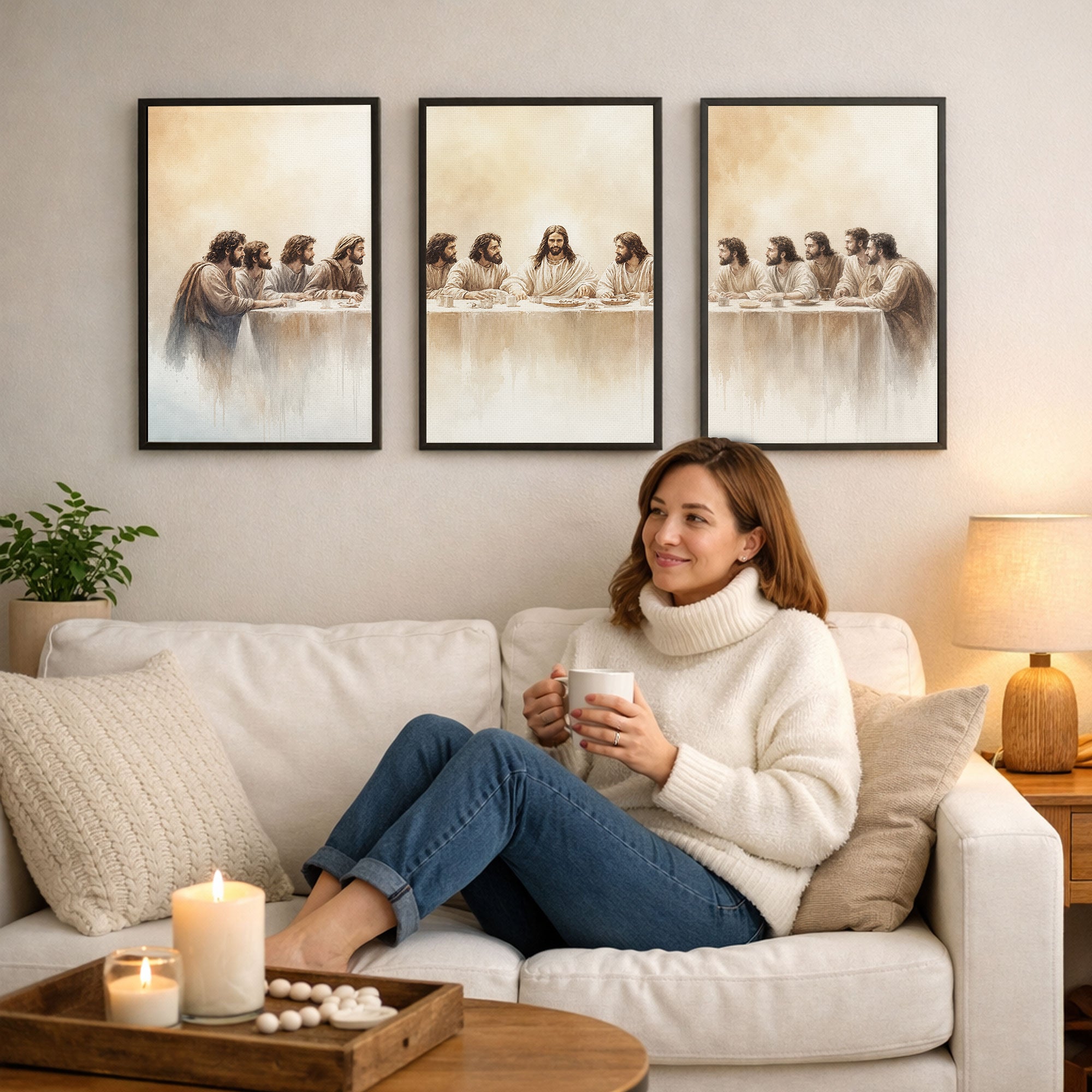Vintage Last Supper 3-Piece Wall Art Poster/Canvas Set