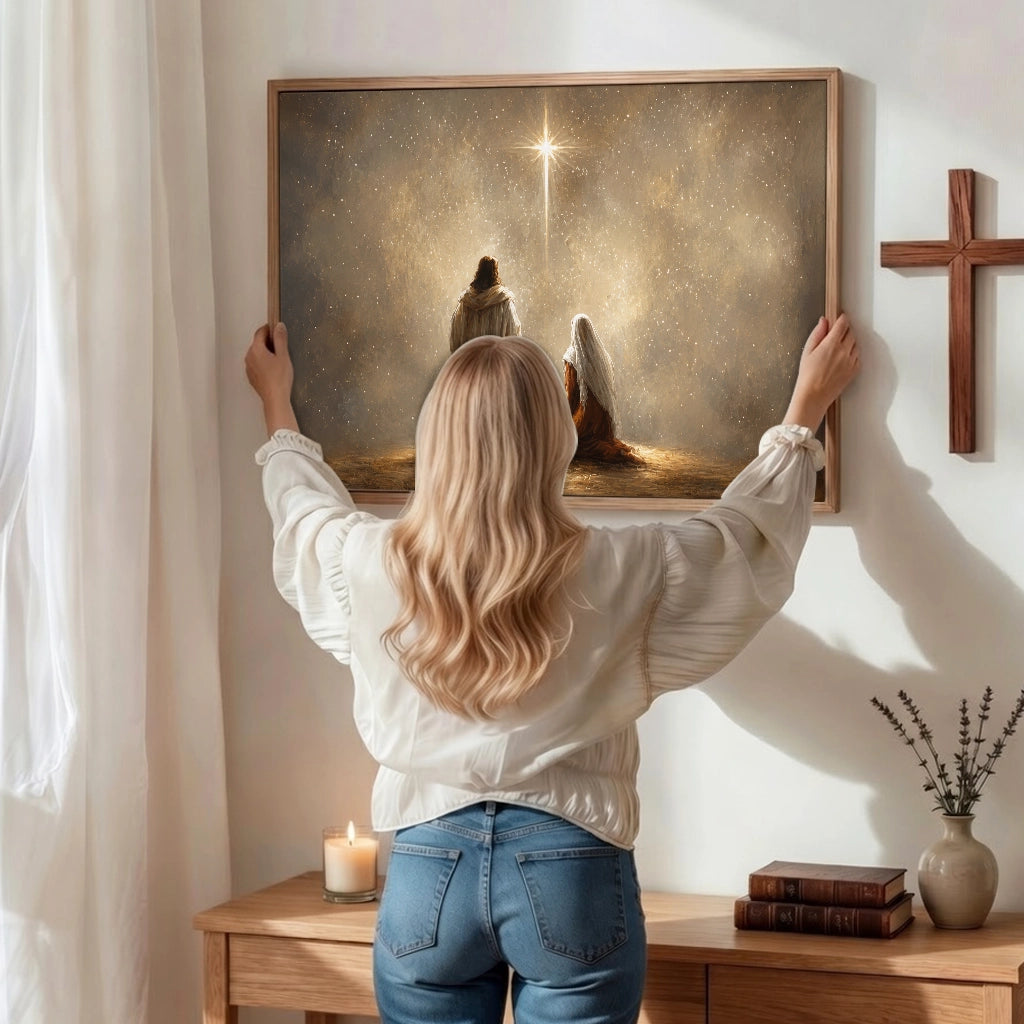 Holy Family Under the Star Christian Wall Art Poster/Canvas