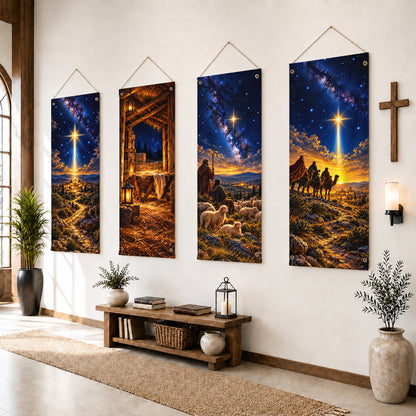 Star of Bethlehem Nativity Christmas Banner Set – Christian Holiday Decor