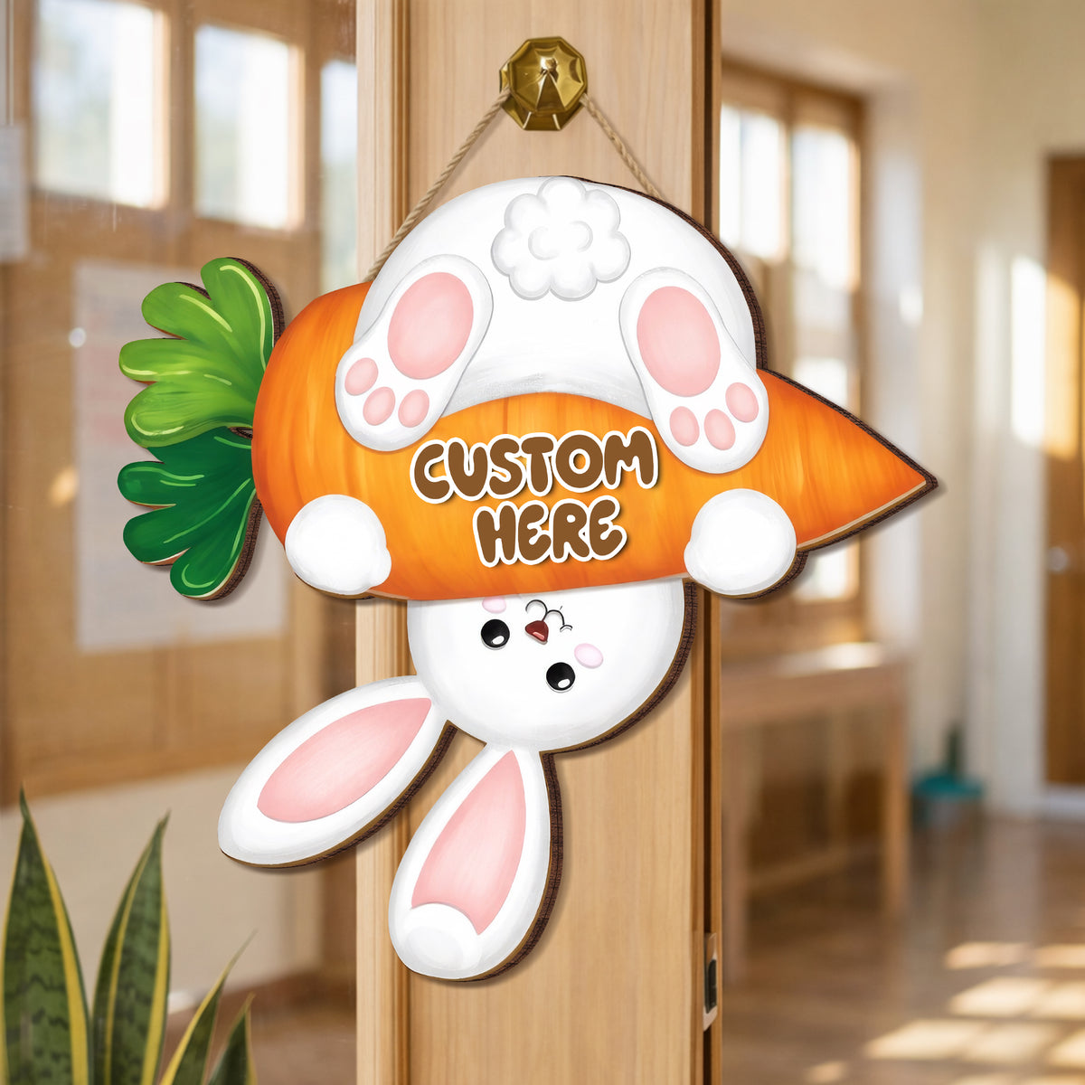 Personalized Easter Bunny Carrot Wood Sign