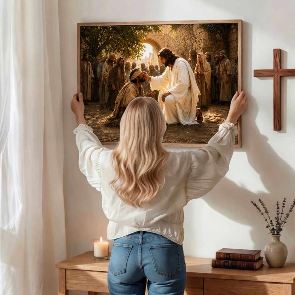 Inspirational Spiritual Scene Wall Art Canvas/Poster Golden Light Decor