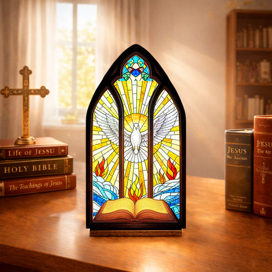 Holy Spirit’s Blessing Suncatcher Candle Holder - Perfect for Prayer Corner, Gift, or Home Decor