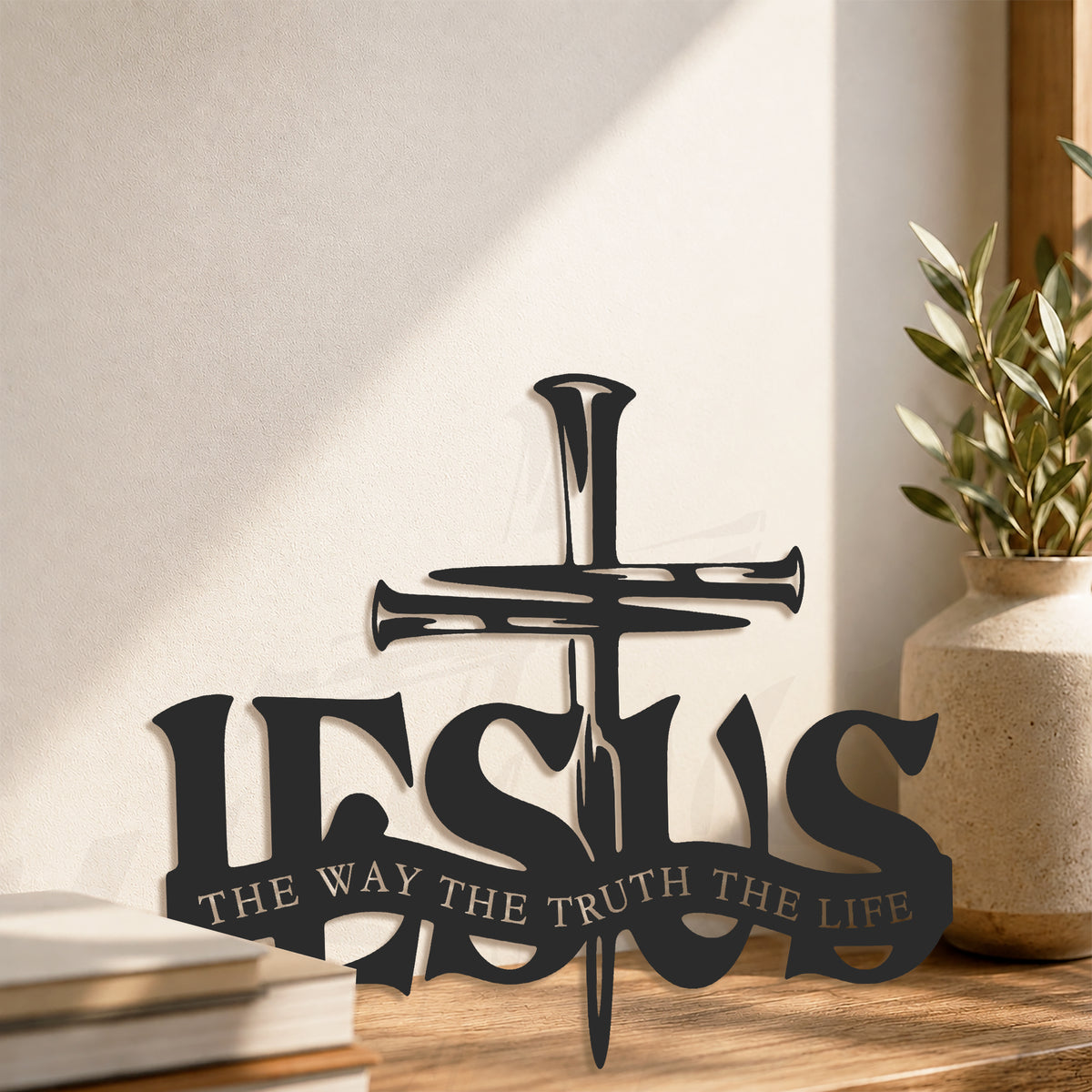 Jesus The Way The Truth The Life Metal Wall Art for Christian Home Decor