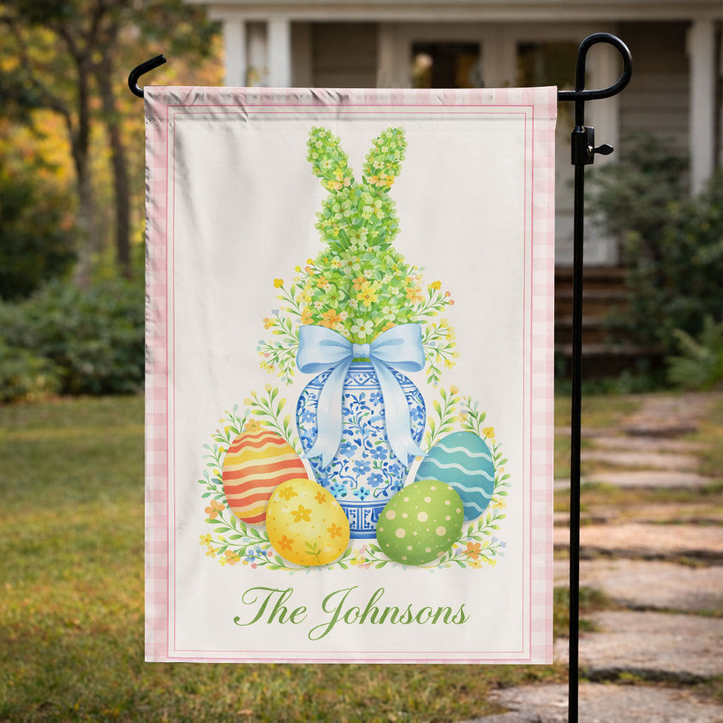 Personalized Easter Bunny & Egg Garden Flag – Celebrate Spring with Joy