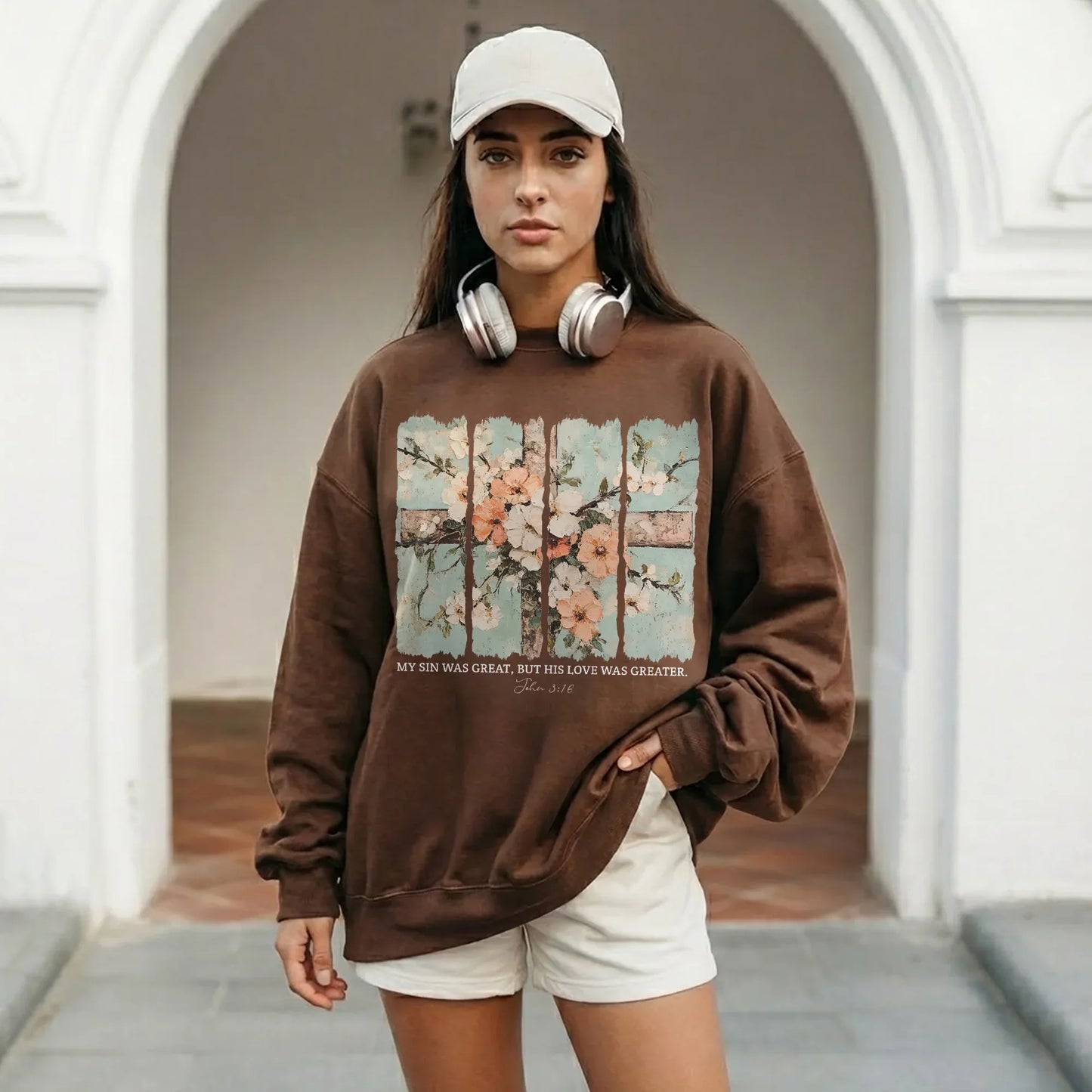 My Sin Was Great, His Love Was Greater - Faith Floral - Unisex Tshirt / Hoodie / Sweatshirt - Faith Guided Life