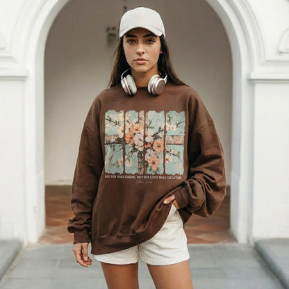 My Sin Was Great, His Love Was Greater - Faith Floral - Unisex Tshirt / Hoodie / Sweatshirt - Faith Guided Life