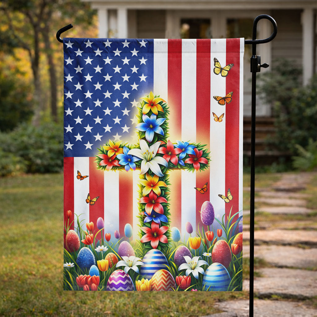 Easter Cross Flag – Celebrating Resurrection and Freedom