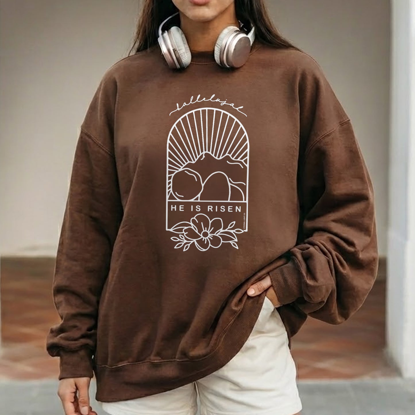 Easter Sunday Empty Tomb Line Art – He is Risen – Unisex Tshirt / Hoodie / Sweatshirt