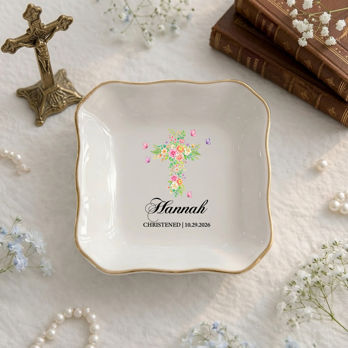 Floral Cross Christening