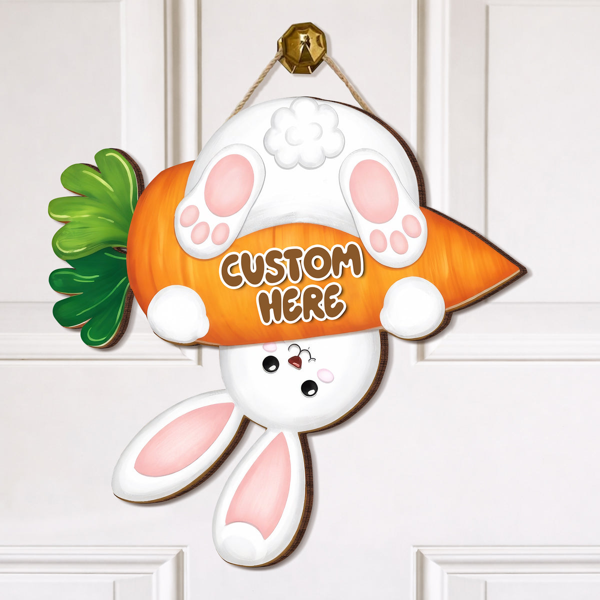Personalized Easter Bunny Carrot Wood Sign