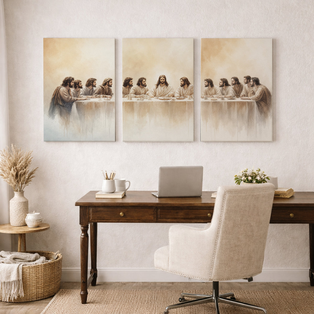 Vintage Last Supper 3-Piece Wall Art Poster/Canvas Set