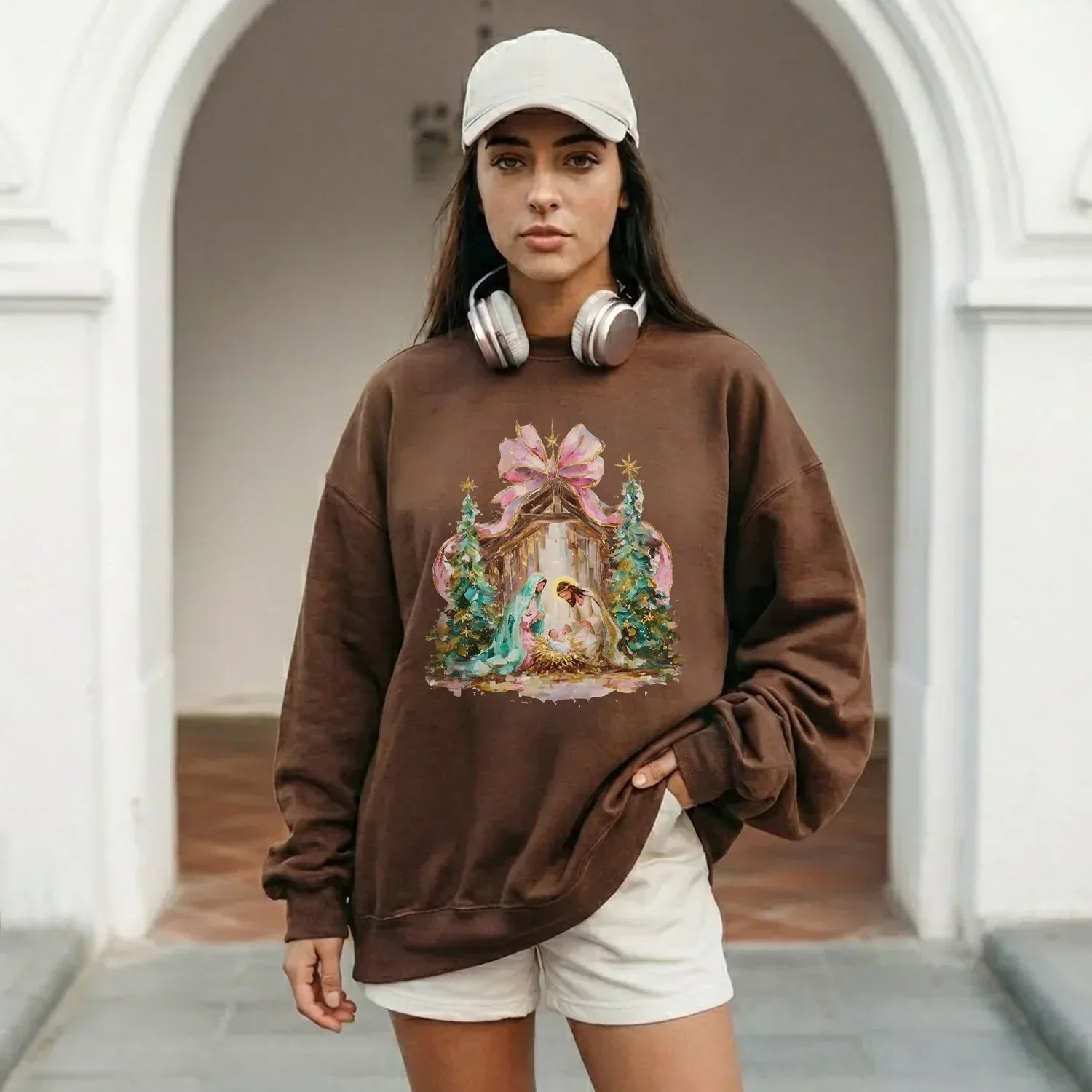 Retro Nativity Scene Christmas – Holy Family Art – Unisex Tshirt / Hoodie / Sweatshirt - Faith Guided Life