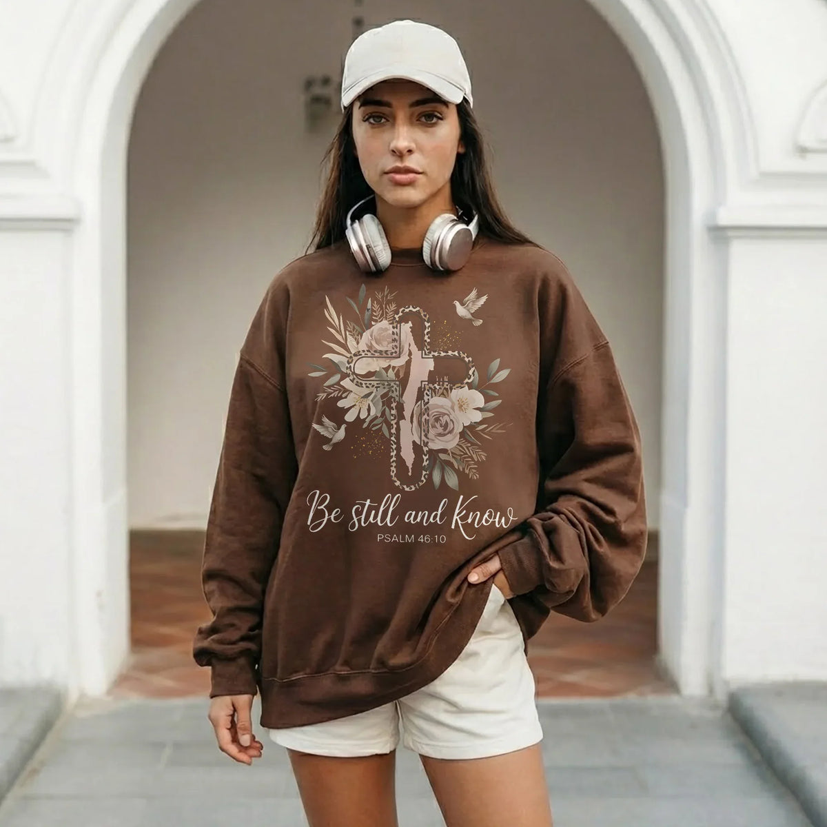 Be Still and Know Floral Cross Design - Faith Floral - Unisex Tshirt / Hoodie / Sweatshirt - Faith Guided Life