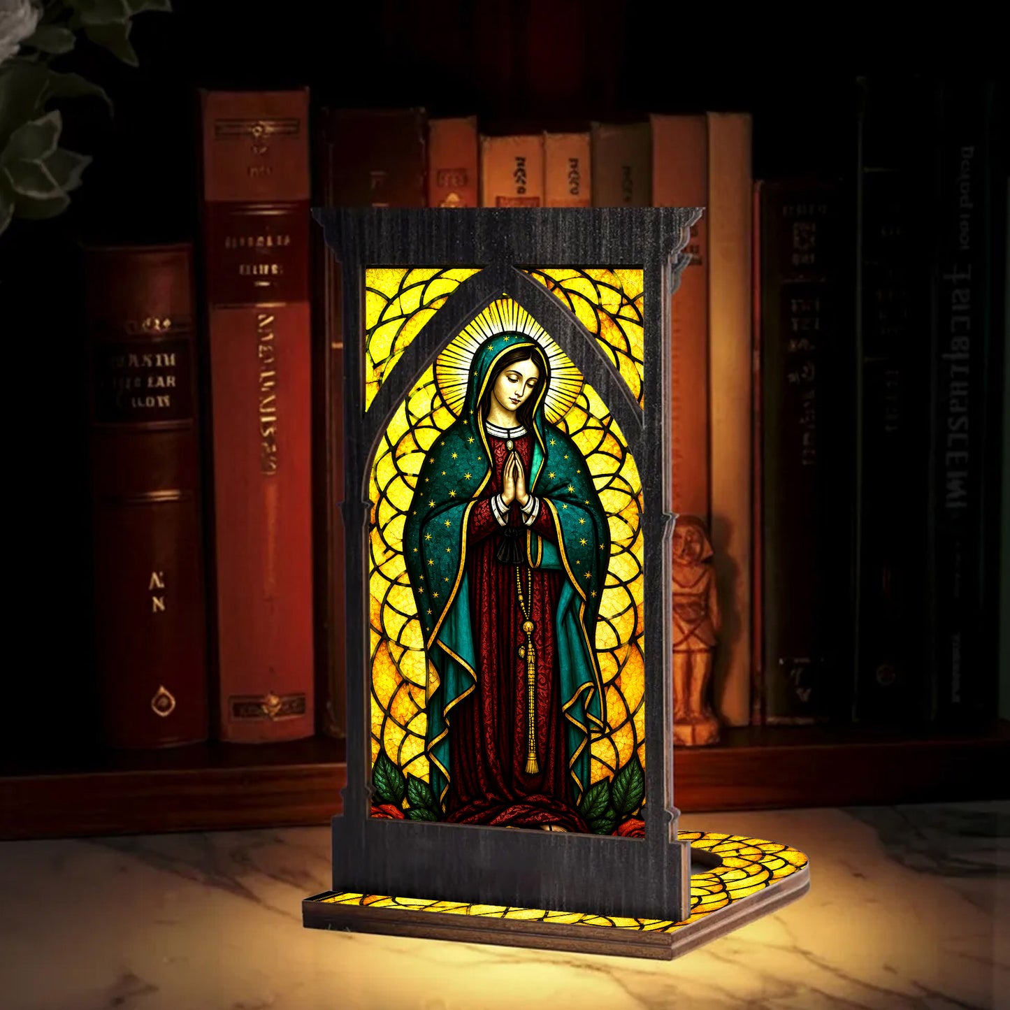 Our Lady’s Prayer Stained Glass Suncatcher - Perfect for Prayer Corner, Gift, or Home Decor