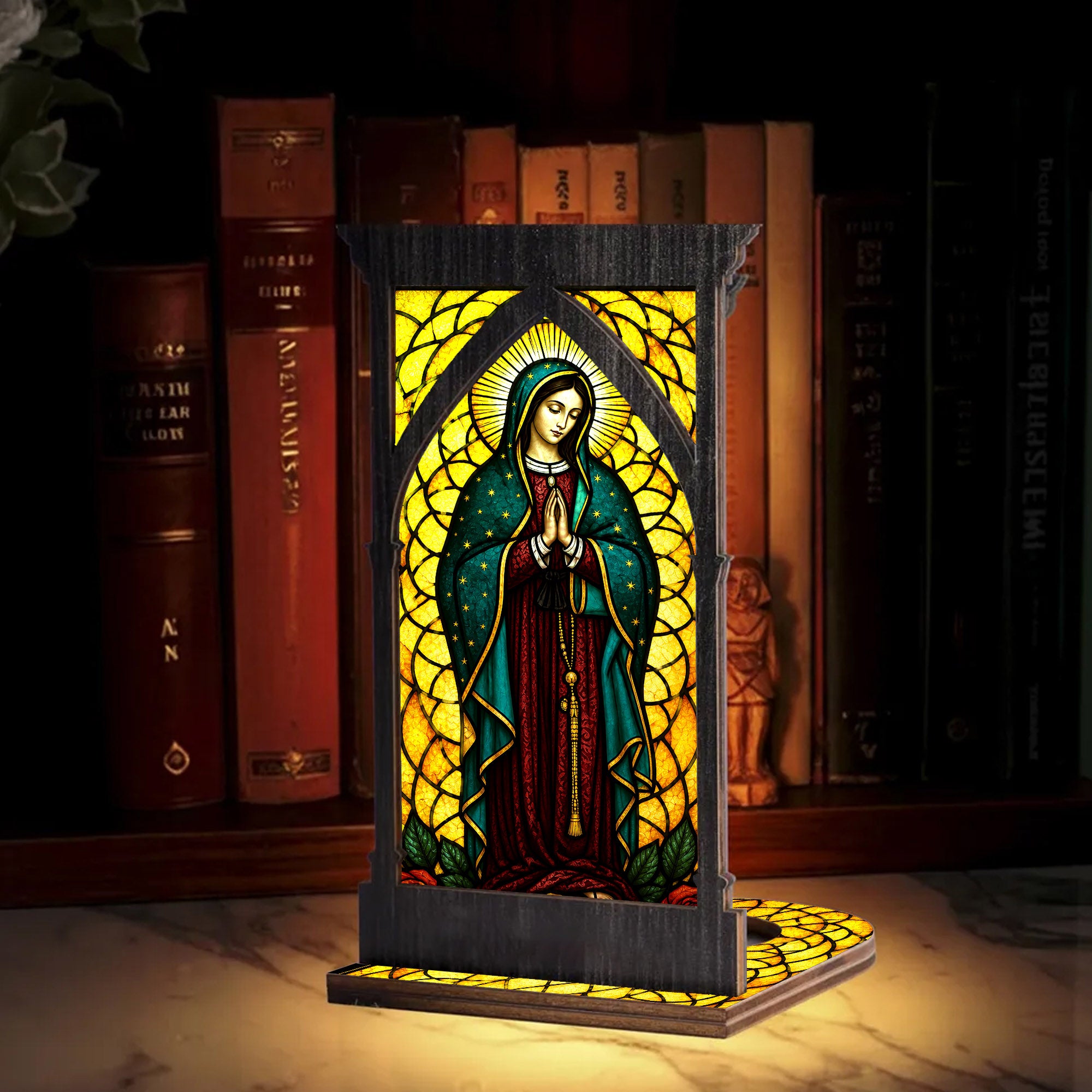 Our Lady’s Prayer Stained Glass Suncatcher - Perfect for Prayer Corner, Gift, or Home Decor