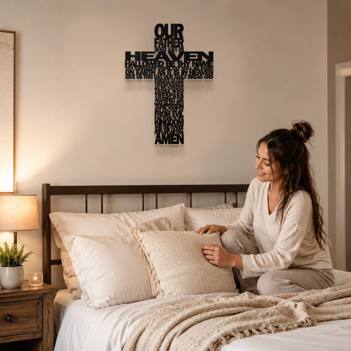 The Lord's Prayer Cross – Christian Metal Wall Decor