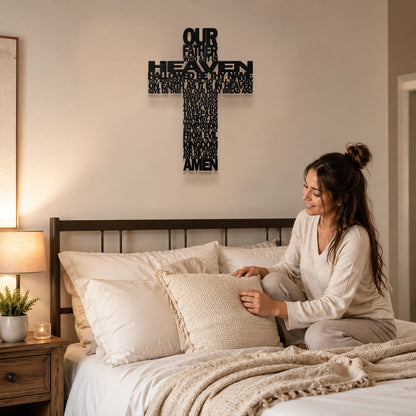 The Lord's Prayer Cross – Christian Metal Wall Decor