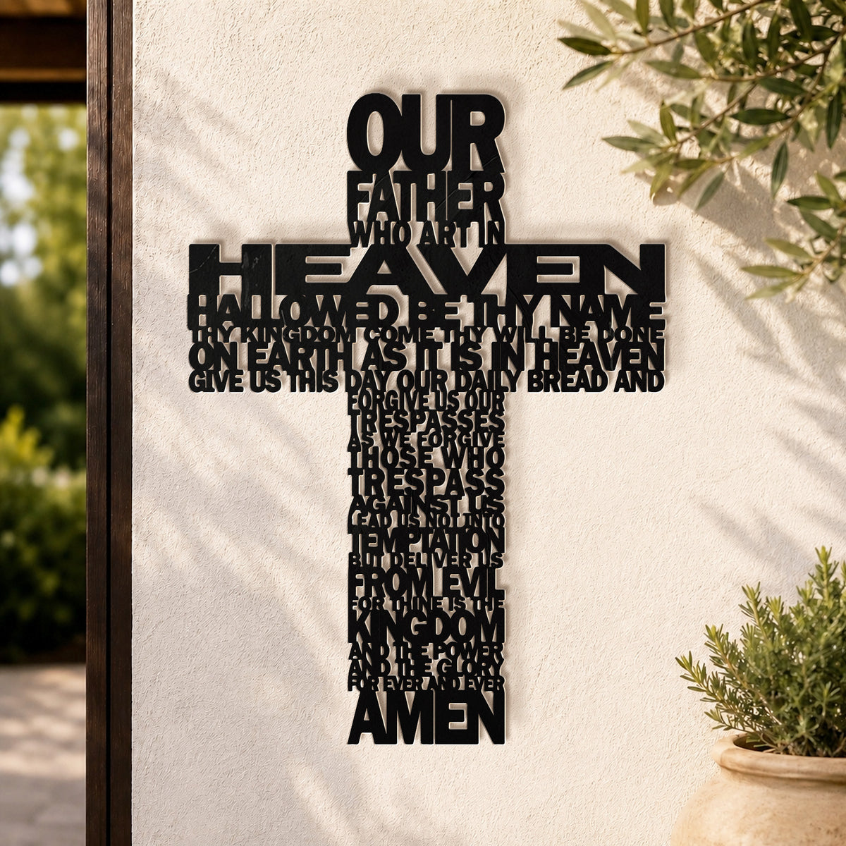 The Lord's Prayer Cross – Christian Metal Wall Decor