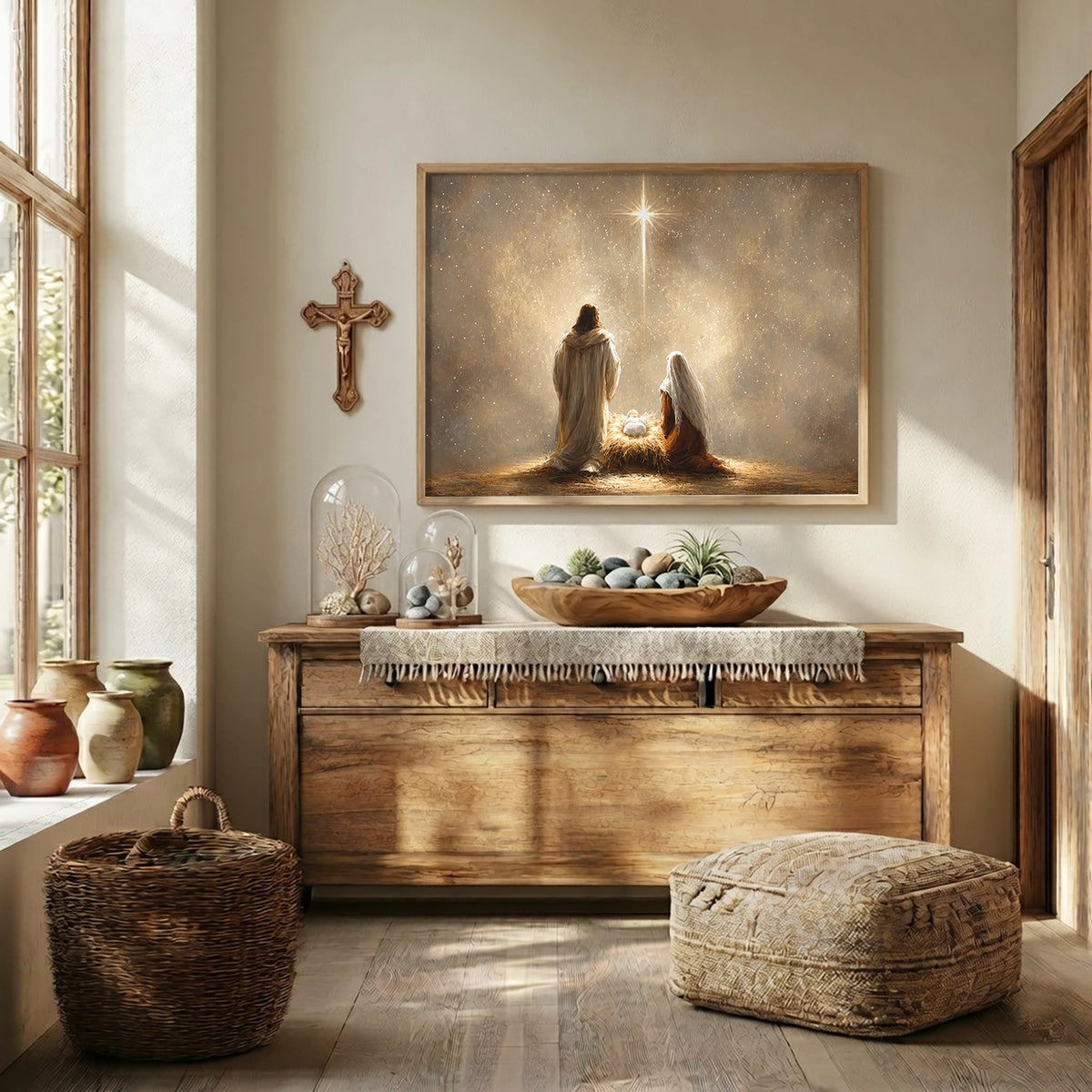 Holy Family Under the Star Christian Wall Art Poster/Canvas