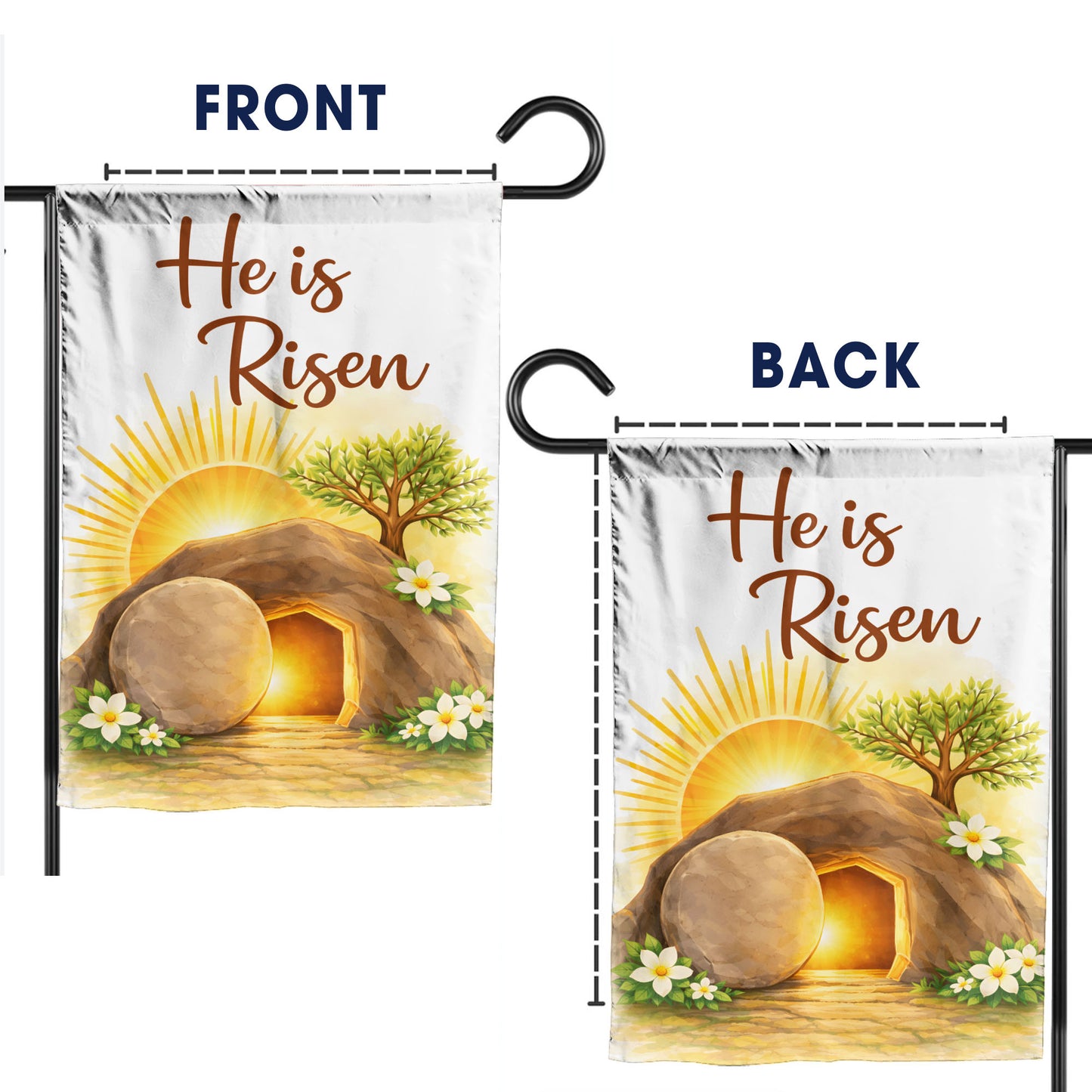 "He is Risen" Resurrection Easter Garden Flag – Celebrate New Life