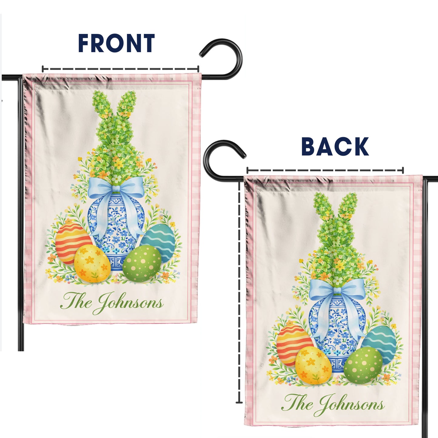Personalized Easter Bunny & Egg Garden Flag – Celebrate Spring with Joy