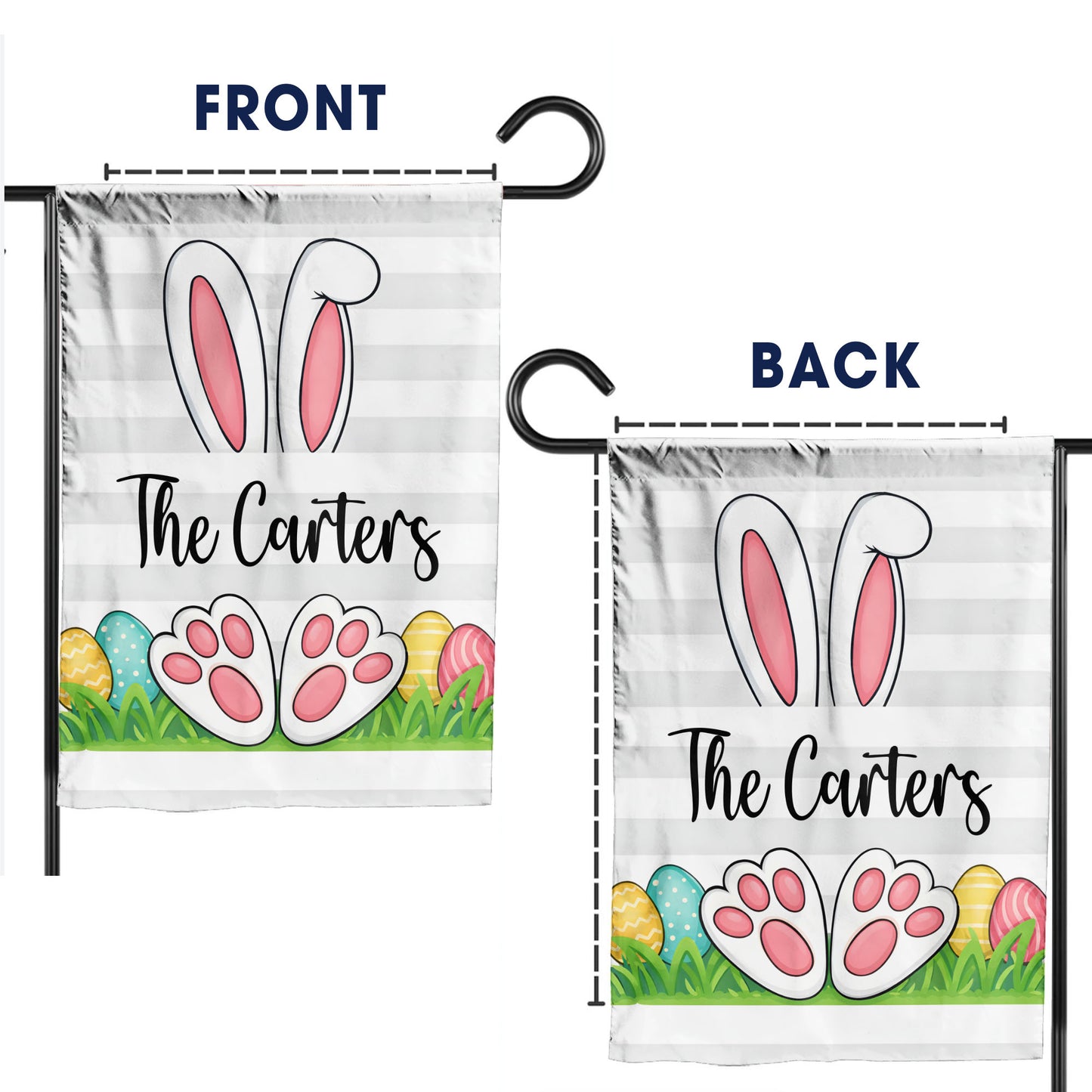 Personalized Easter Bunny with Eggs Flag