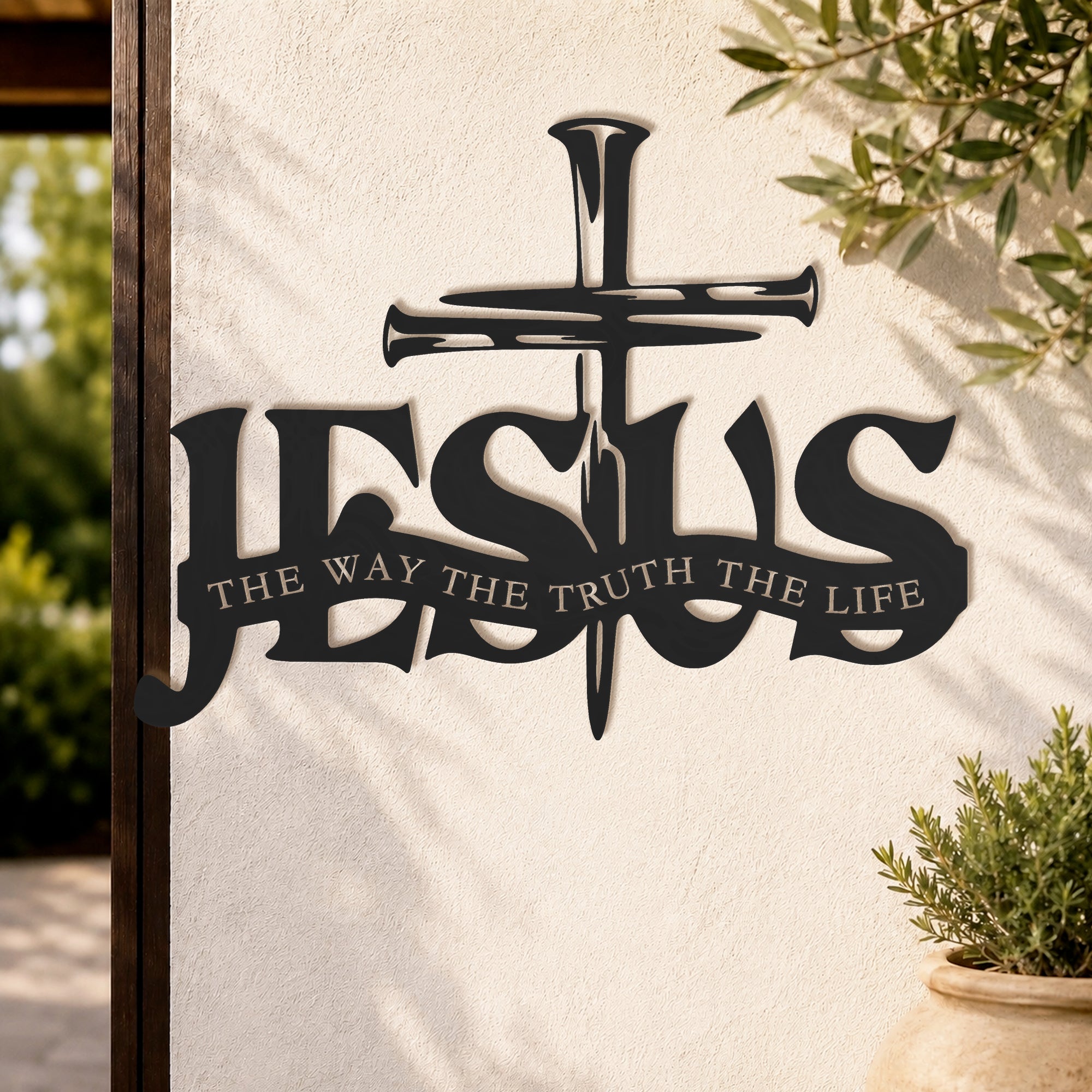 Jesus The Way The Truth The Life Metal Wall Art for Christian Home Decor