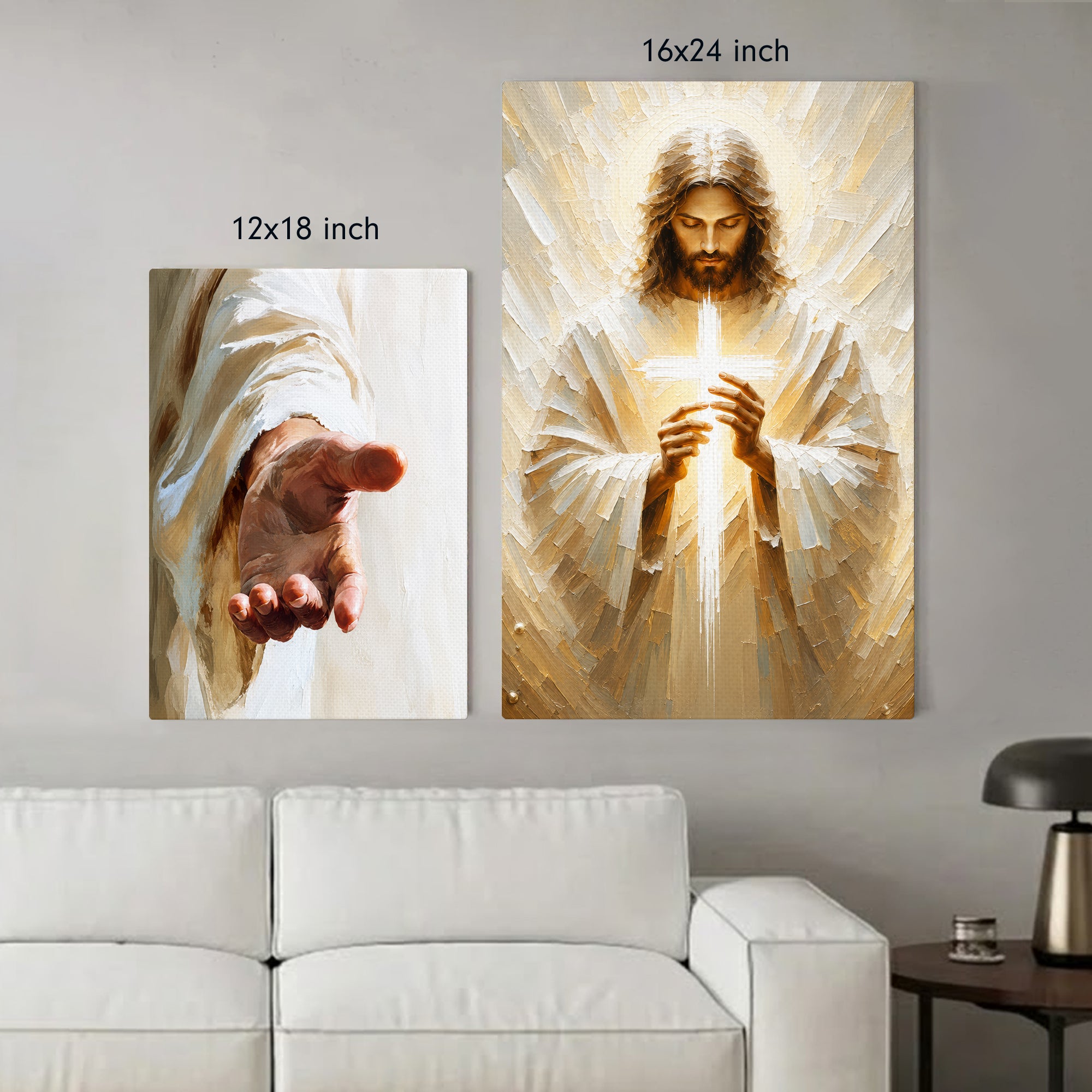 The Light, The Hand, The Walk – Jesus 3 Panel Poster/Canvas Set