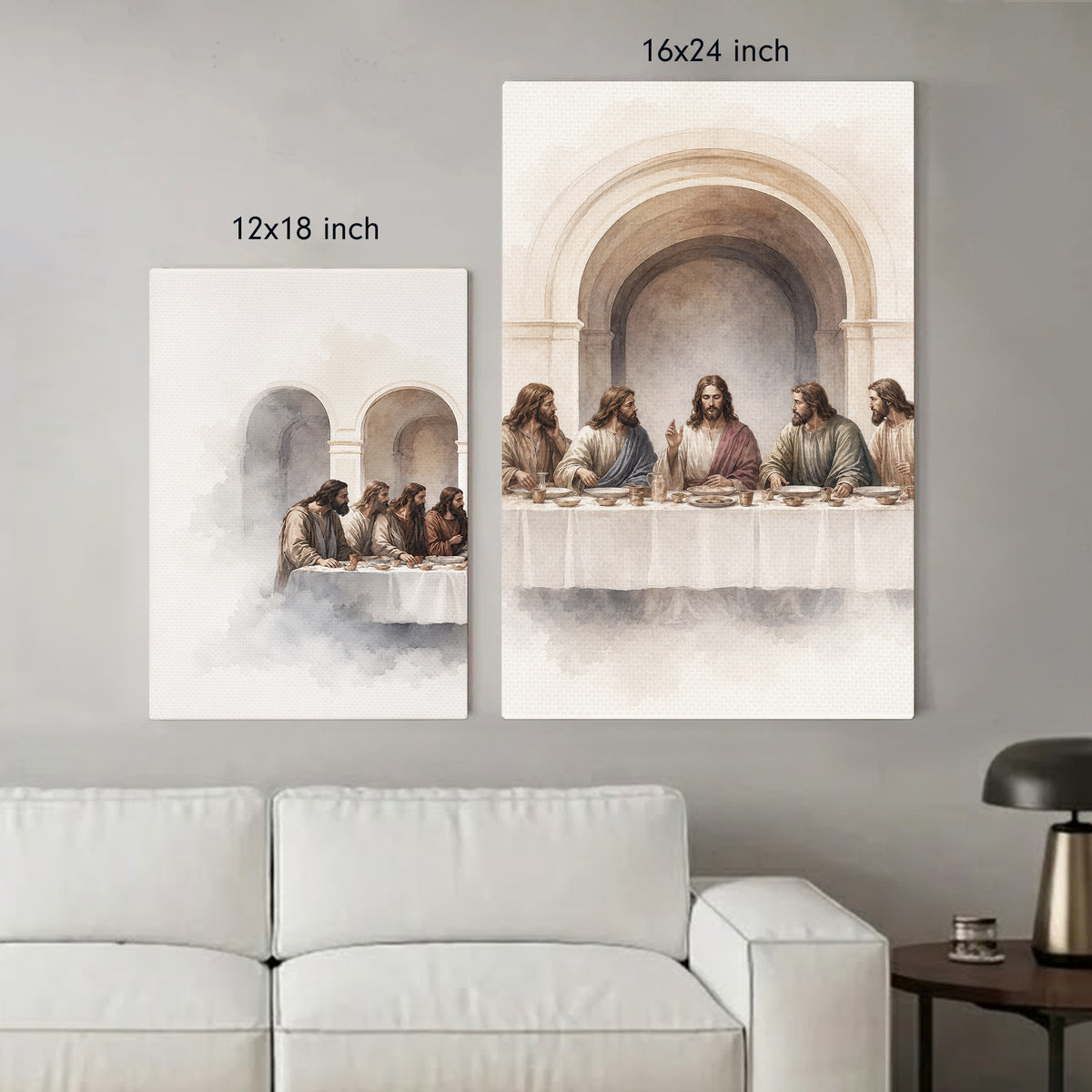 Modern Minimalist Last Supper Triptych Art Poster/Canvas Set
