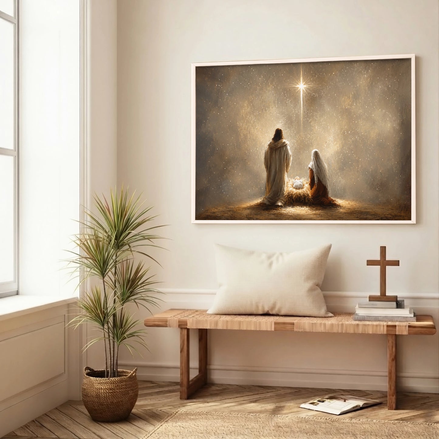Holy Family Under the Star Christian Wall Art Poster/Canvas