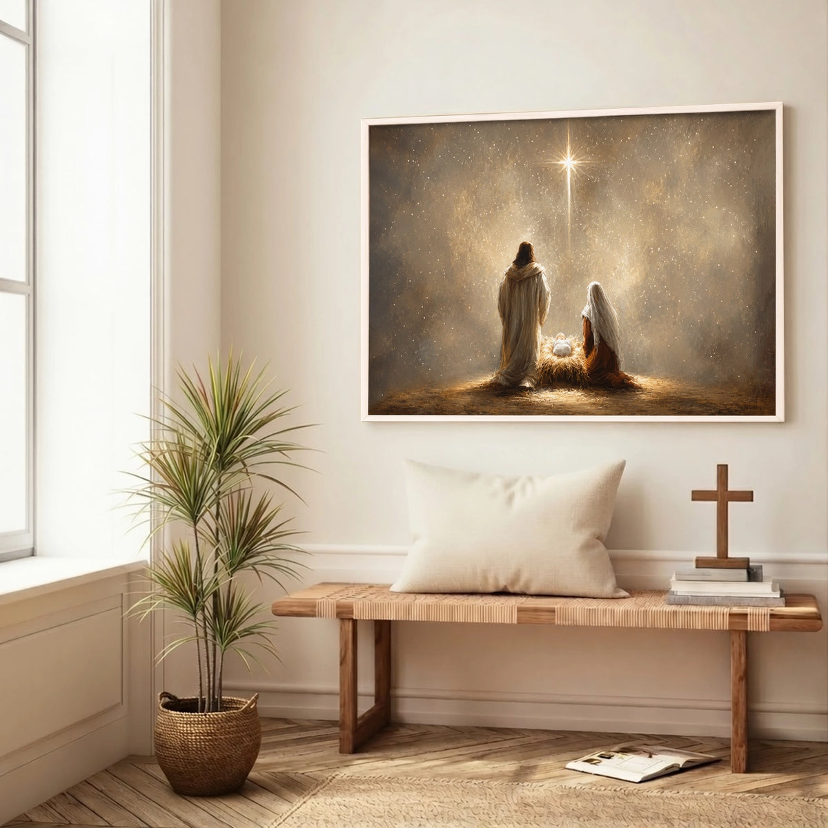 Holy Family Under the Star Christian Wall Art Poster/Canvas