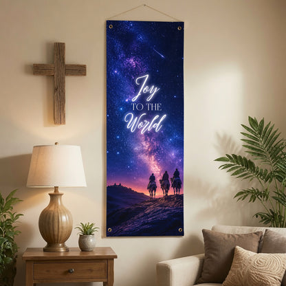 Starry Night Nativity Christmas Banner Set – Christian Holiday Hanging Decor
