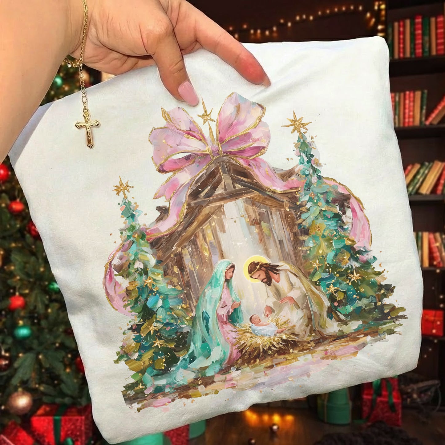 Retro Nativity Scene Christmas – Holy Family Art – Unisex Tshirt / Hoodie / Sweatshirt