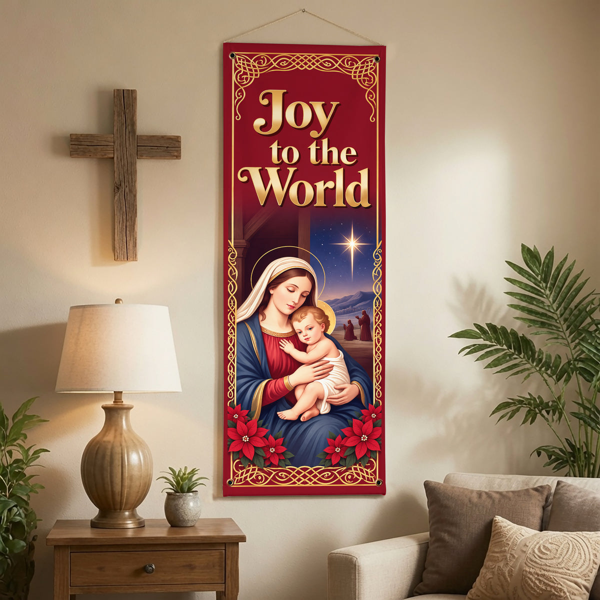 Christian Christmas Carols & Nativity Banner Set – Religious Holiday Hanging Decor