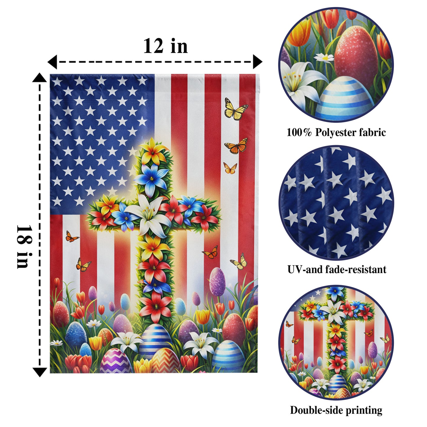 Easter Cross Flag – Celebrating Resurrection and Freedom