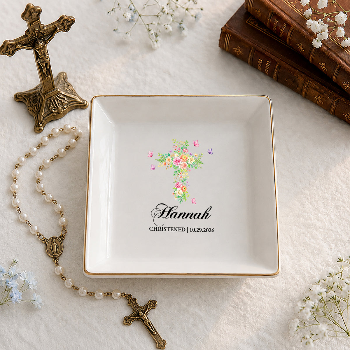 Floral Cross Christening