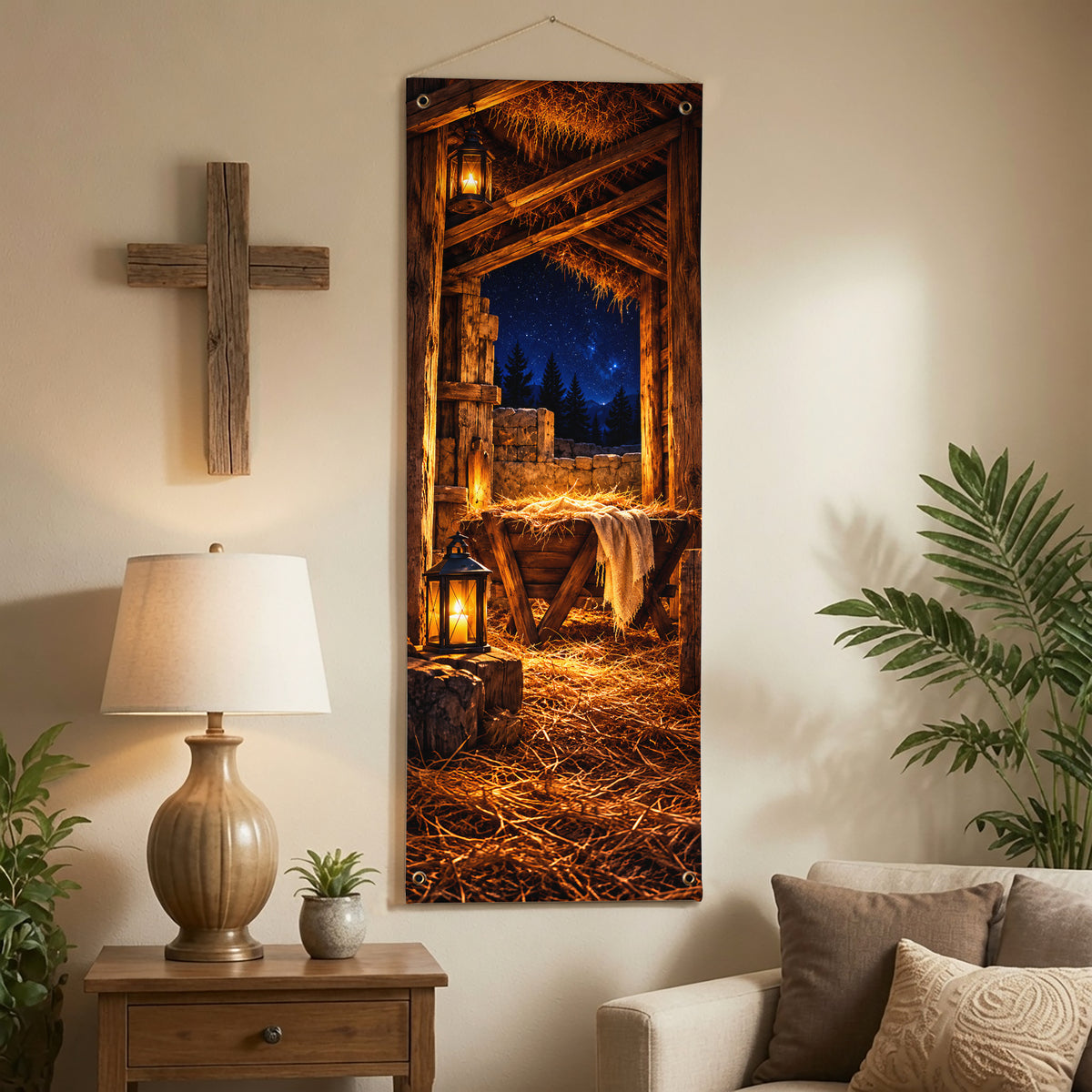 Star of Bethlehem Nativity Christmas Banner Set – Christian Holiday Decor