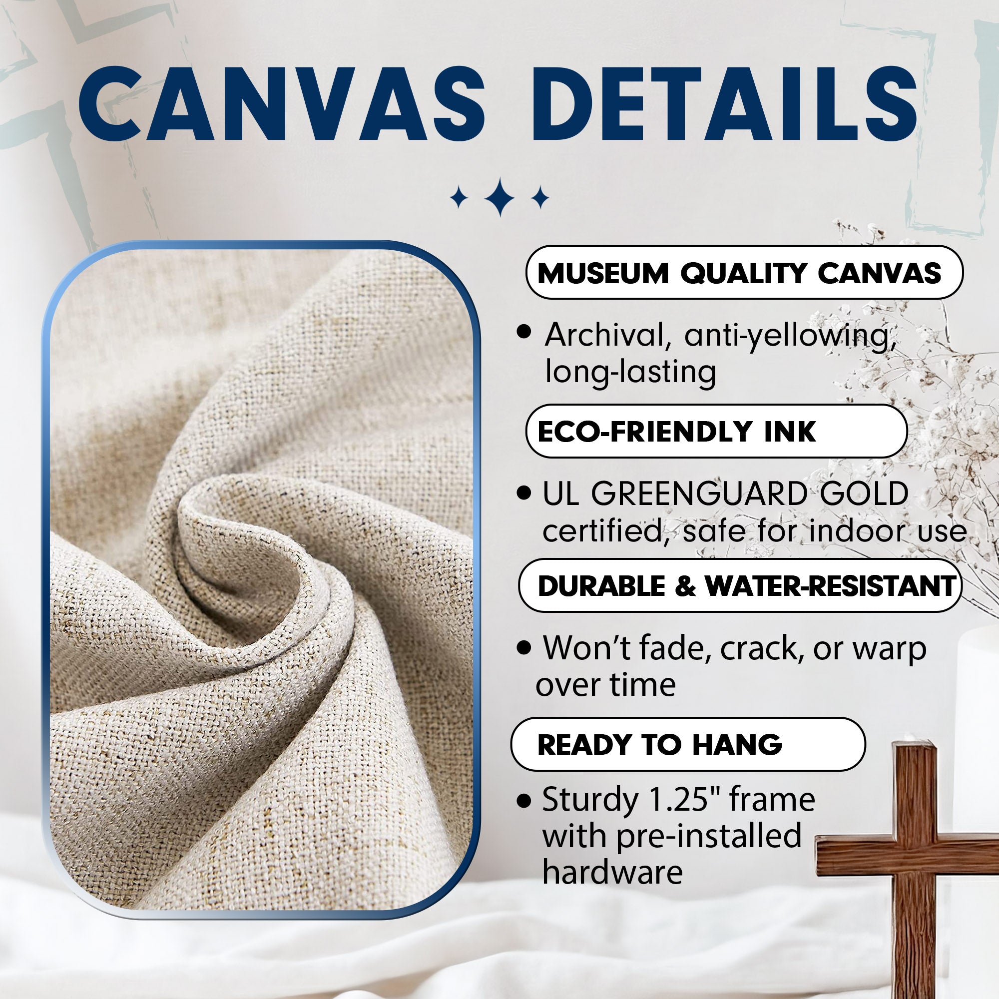 Crown Tomb Linen Easter Christian Poster/Canvas Set