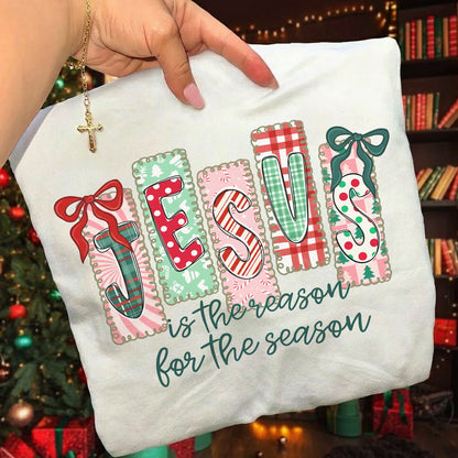 Jesus Is The Reason For The Season Pattern - Merry Christmas - Unisex Tshirt / Hoodie / Sweatshirt