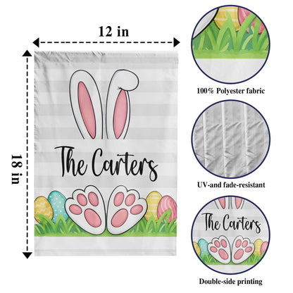 Personalized Easter Bunny with Eggs Flag