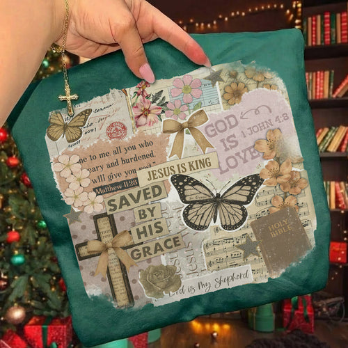 Christian Scrapbook Save by his Grace - Christian Doodle - Unisex Tshirt / Hoodie / Sweatshirt