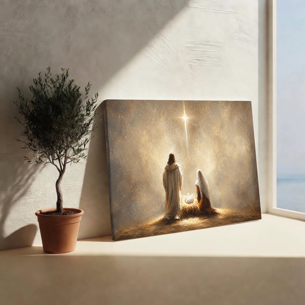 Holy Family Under the Star Christian Wall Art Poster/Canvas