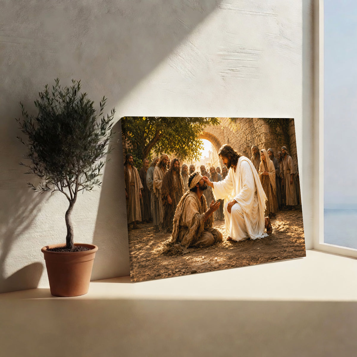 Inspirational Spiritual Scene Wall Art Canvas/Poster Golden Light Decor